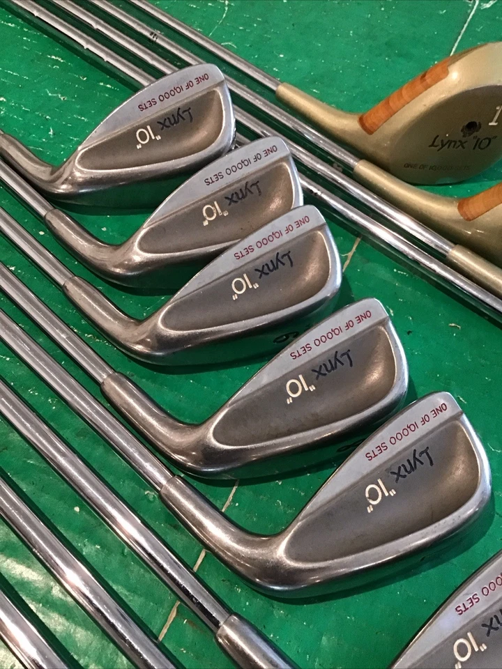Rare Lynx "10"  1 of 10,000 Woods 1,3,4,5 Irons 2-SW Golf Club Set Collectible - Image 4 of 4