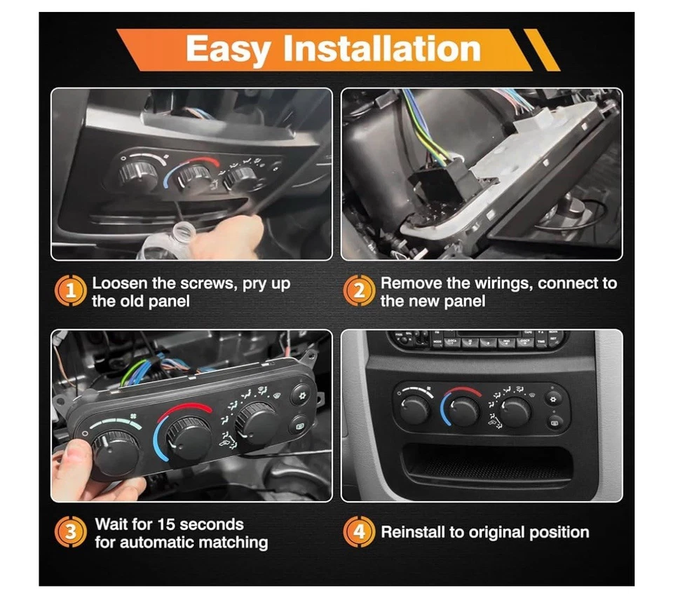 Módulo de controle HVAC painel climático aquecedor AVAC para 01-04 Dodge Ram 1500 2500 3500 - Imagem 3 de 4
