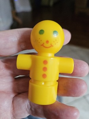 Vintage 1980s Tinker Toy Replacement Part Plastic Yellow Figure Boy/Man People