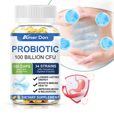 120 Capsules Probiotics Digestive Enzymes 100 Billion CFU Potency Immune Health