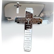 Cross Sun Visor Clip, Christian Religious Car Accessories, New Car 1 Silvery