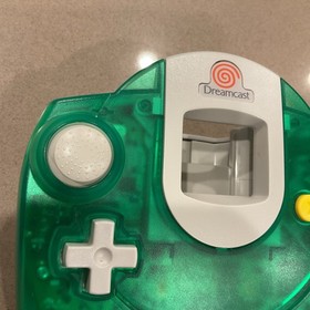 SEGA Dreamcast Controller Clear Green VMU Memory Card W Cap Lot OEM Official