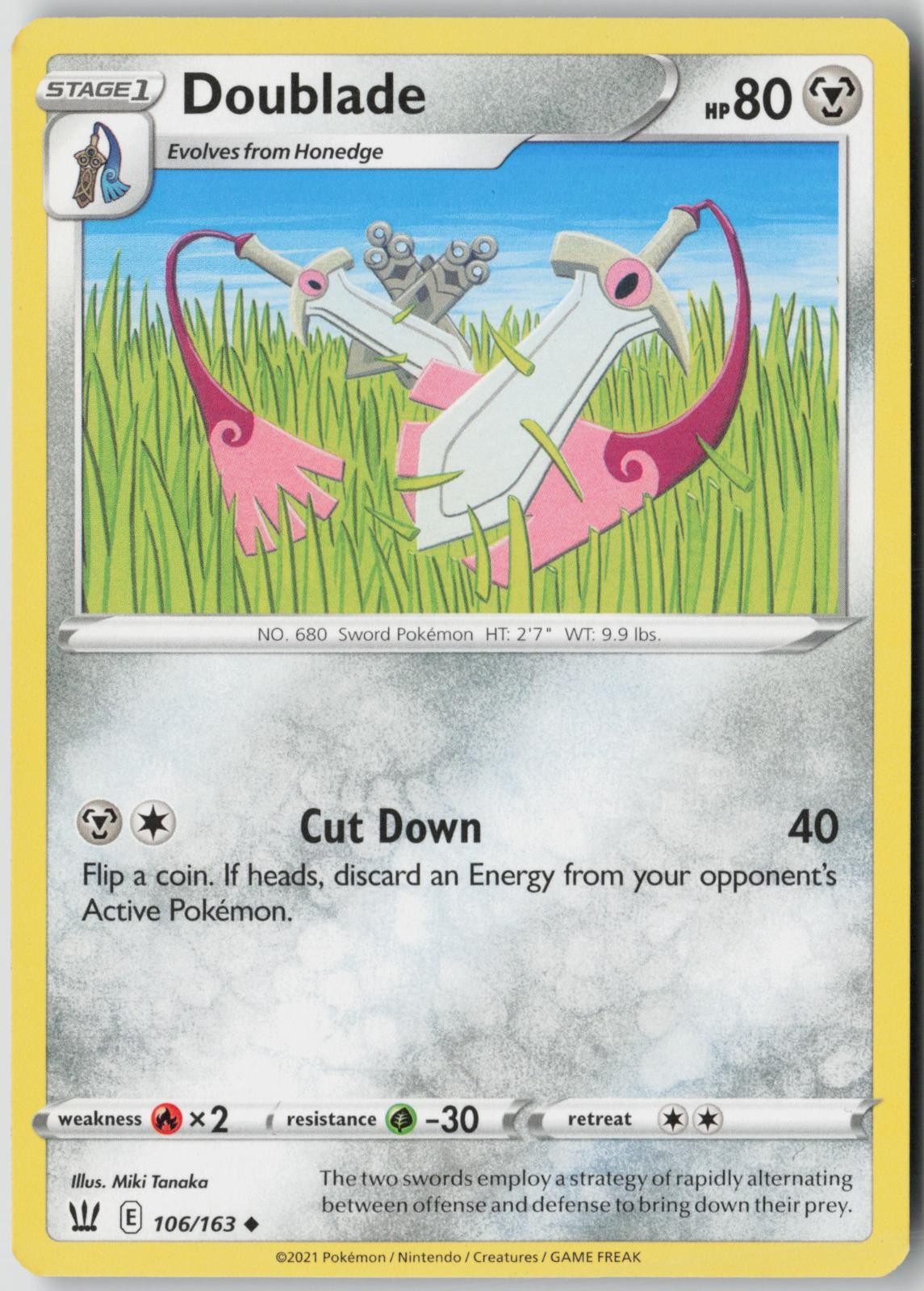 Doublade 106/163 Uncommon Battle Styles Pokemon Lightly Played