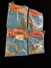 4 Vtg Mixed Lot 1/2 1/4 Oz Stanley Vibra Shaft Spinnerbaits Buzzbait VS12 VB14