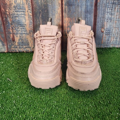 Womens Fila Disruptor Nude Pink Trainers UK Size 2, EU 35 - Picture 7 of 10