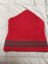Vintage Original Ski Hat Moriarty of Stowe Vermont 100 Wool Beanie Red Green