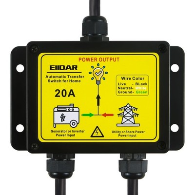 ATS AC120V 20 Amp Auto Transfer Switch，Transfer Switch for Home Generator，Aut...