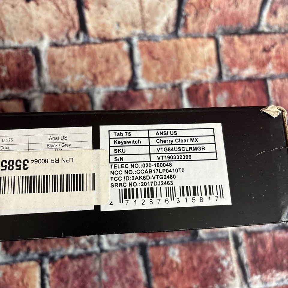 Vortexgear Tab 75 Mechanical Keyboard ANSI US Cherry Clear MX Black/Grey - Image 3 of 4
