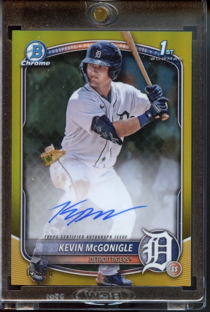 2025 Bowman Kevin McGonigle - 1st Chrome Prospect Auto - Gold Refractor /50