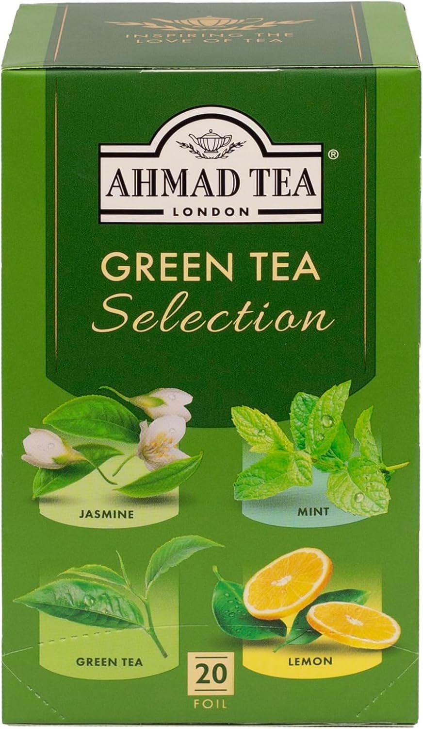 Ahmad Tea Green Tea | Green Tea Selection Pack | 20 Teabag Sachets | 1 Pack