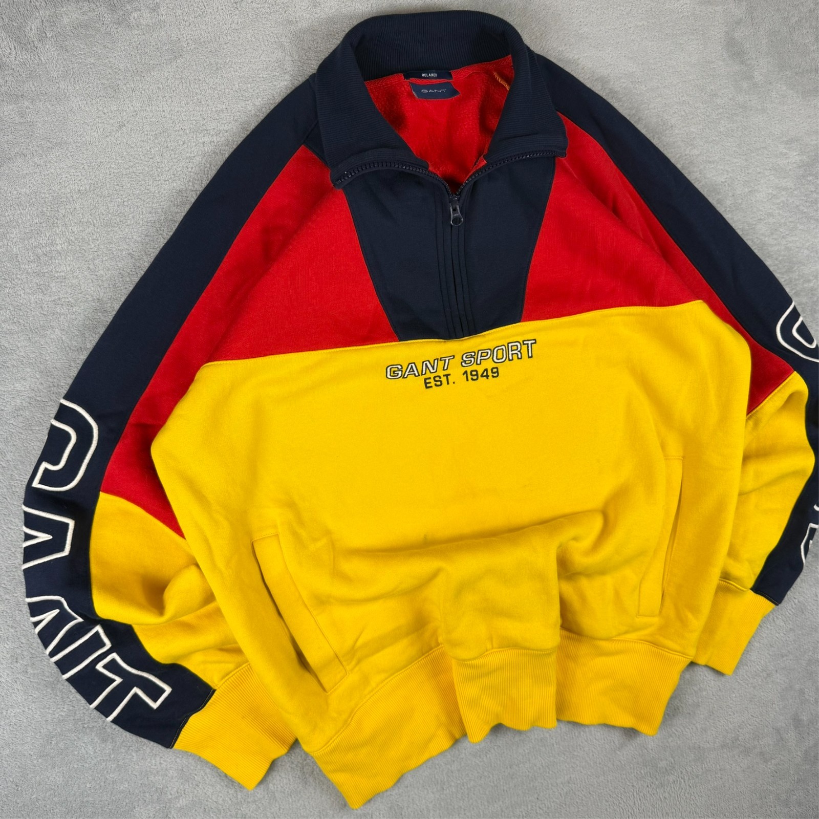 VTG Gant Sport 2000's Colour Block Size Medium 1/4 Quarter Zip Jumper image 2