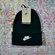 Nike Black Beanie Futura Logo Swoosh RRP £25 Mens Sportswear SB Air Max