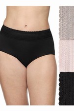 Warners No Pinches No Problem Cotton Lace Brief 3 Pack RS2093P Open Box