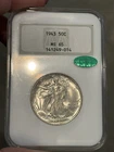 1943 NGC CAC Walking Liberty Old Holder Fatty PQ Blast White
