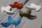 Vtg Fenton Hobnail Cat Head Buckle  Glass Slipper Shoe Lot/Hobnail/button&Daisy/