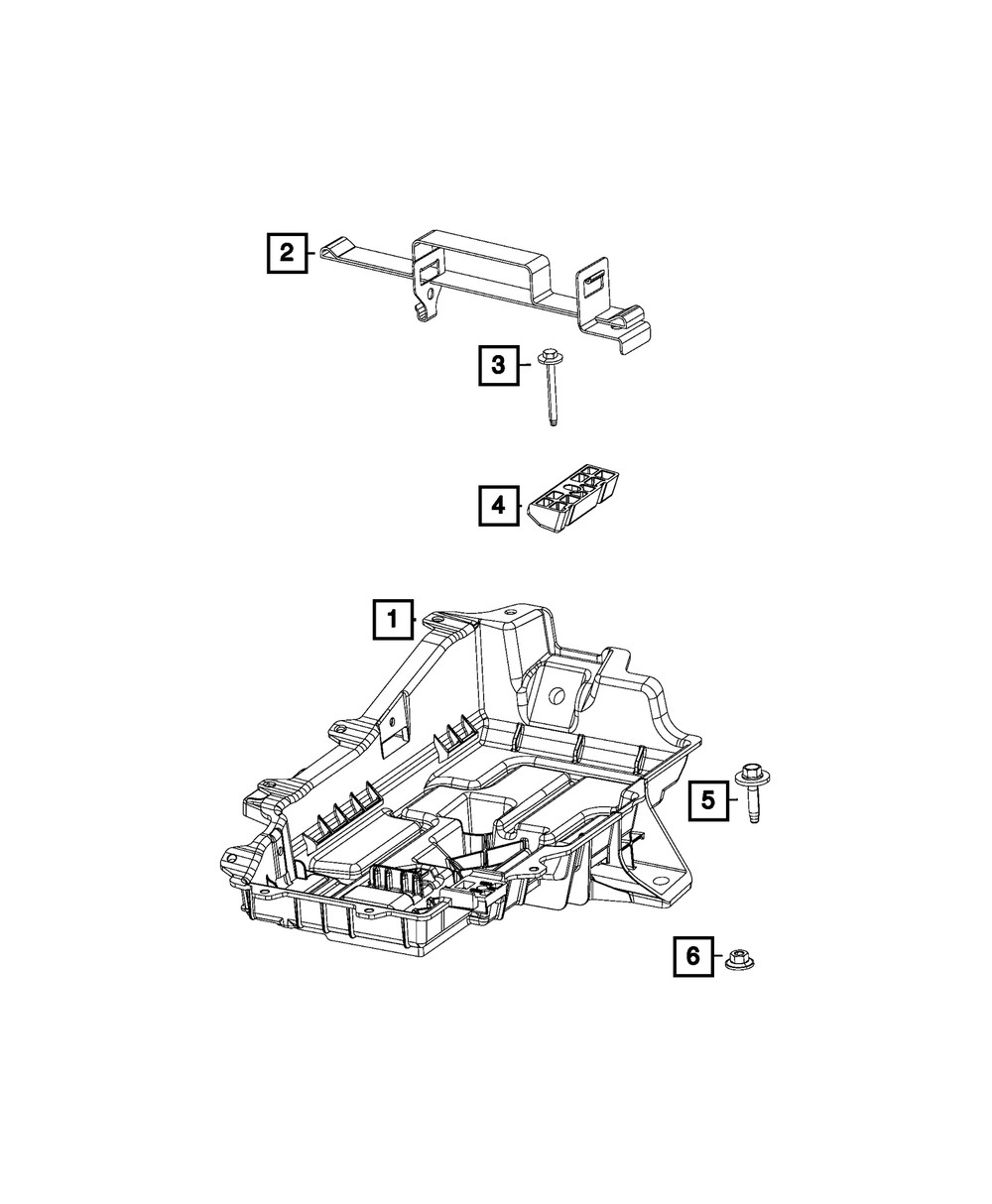 Bandeja de batería para Chrysler Pacifica y Voyager 2017-2025 (N/P 68271681AD)