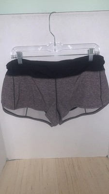 Lululemon Women's 10 Gray/Black Speed Up Lined Shorts  2.5 