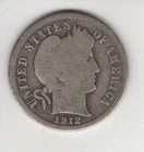 1912-S BARBER DIME 10¢ SAN FRANCISCO MINT 90% SILVER COIN UNITED STATES AMERICA
