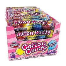 Dubble Bubble Cotton Candy Gum 4 Pieces Per Sleeve - 36 Count Blue