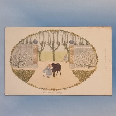Kinderreim Postkarte um 1917 Baa Baa schwarzes Schaf Willebeek Le Mair Künstler signiert