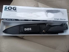 SOG Jungle Warrior Fixed Blade Knife 15'' Survival Bowie Nylon Sheath