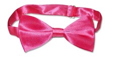 BOWTIE Solid HOT PINK FUCHSIA Color Mens Bow Tie for Tuxedo or Suit