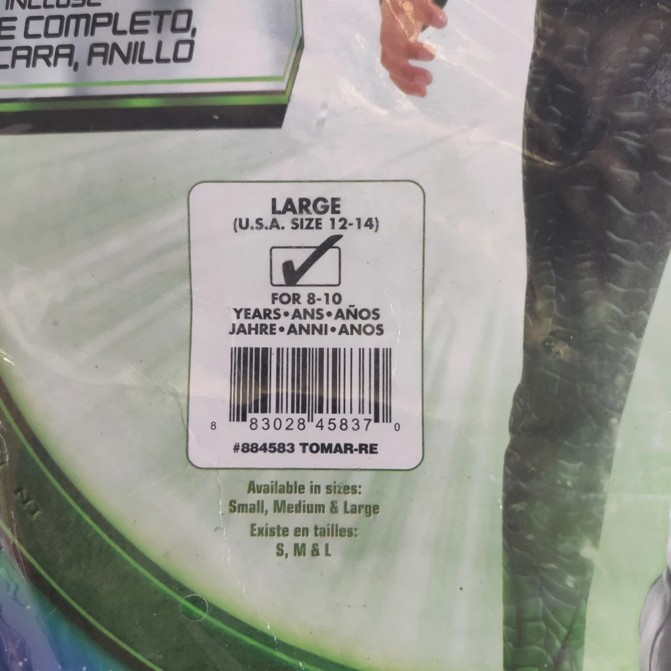 Disfraz para niños Linterna Verde Tomar-Niños Talla Grande 12-14 Disfraz Completo NUEVO Foto 3 de 4