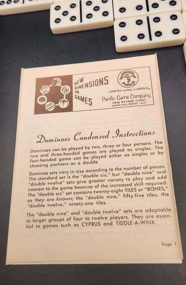 Vintage Pleasantime Solid Opalene Double-6 Domino Cribbage Set COMPLETE... - image 4 of 4