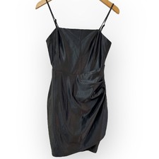 ELH Studio Women Small Black Short Mini Dress Sleeveless Bodycon Ruched Party