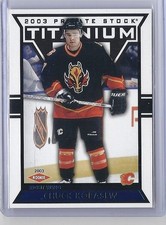 2002-03 TITANIUM CHUCK KOBASEW PACIFIC RC BLUE ROOKIE SP /450 #105 FLAMES