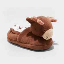 Pair of Toddler Boys' Mo Moose Slippers - Cat Jack Brown XL 11/12