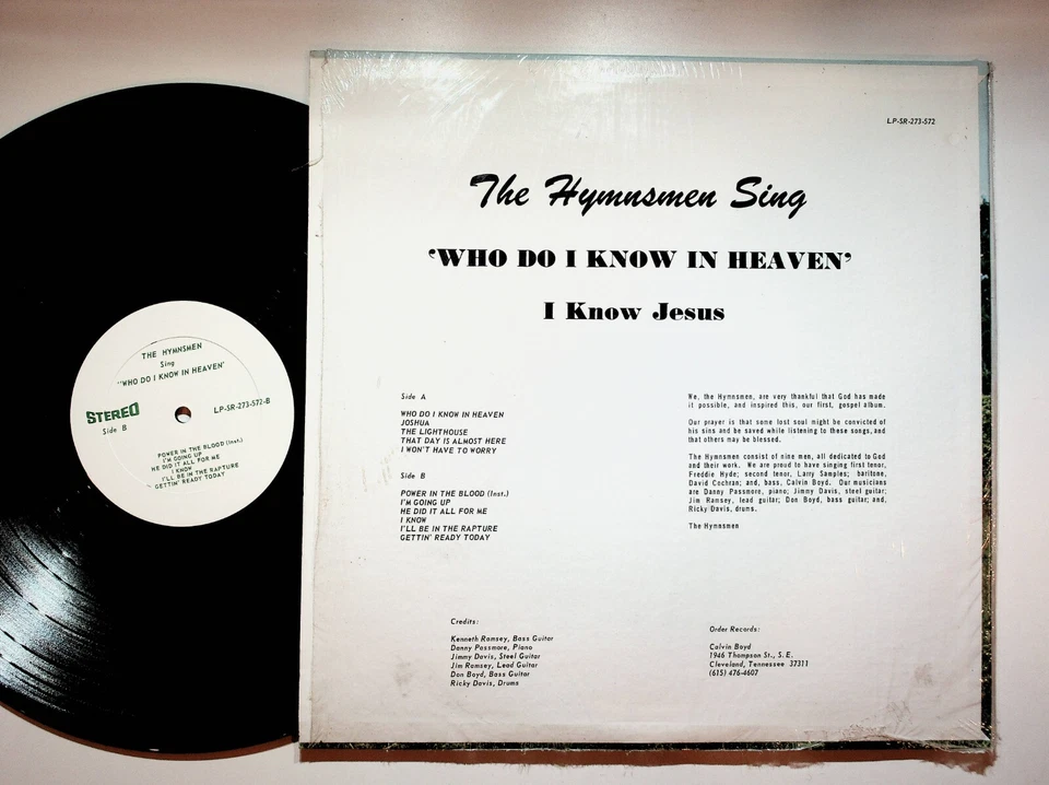 1972 The Hymnsmen Sing Who Do I Know In Heaven Gospel Vinyl LP Record VG+ Foto 2 de 4
