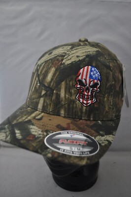 American Flag Skull Embroidered Flexfit hat