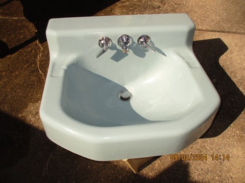 KOHLER BLUE  CAST IRON BATH BATHROOM SINK  CAN SHIP!!!! - Picture 1 of 9