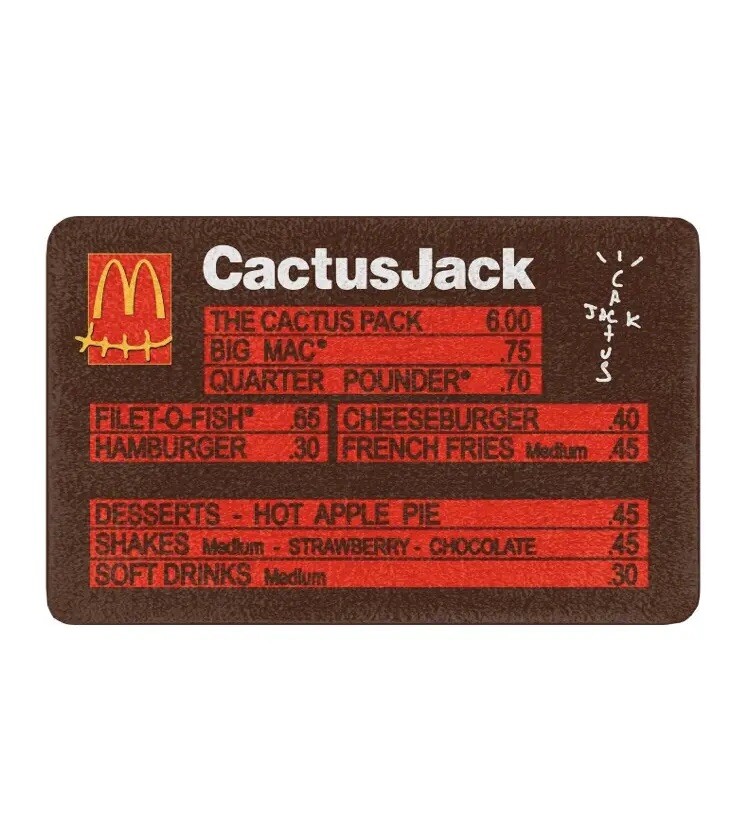 CACTUS MENU RUG Travis Scott 新品 Travis Scott x McDonalds CJ Menu Rug - US