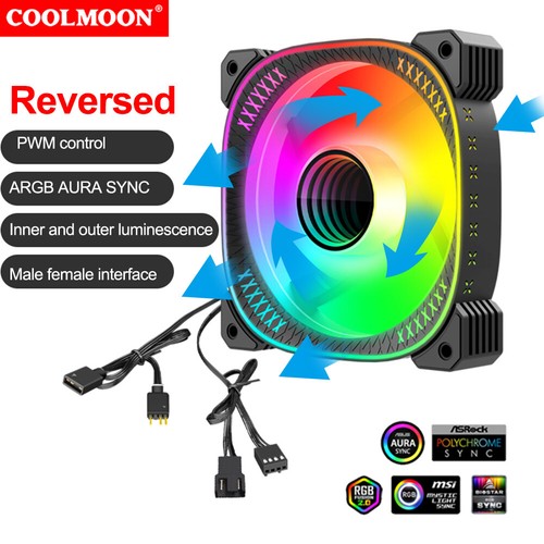 Ventilateur de Refroidissement 12V 4PIN PWM ARGB CPU Refroidisseur ARGB Boîtier Refroidisseur Ventilateur pour Ordinateur Boîtier - Photo 12/21
