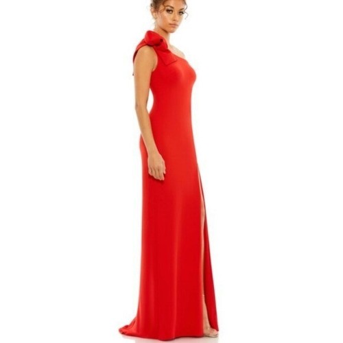 Ieena for Mac Duggal 26665 Kleid rot Schleife ein Schulter Seitenschlitz - Bild 3 von 11