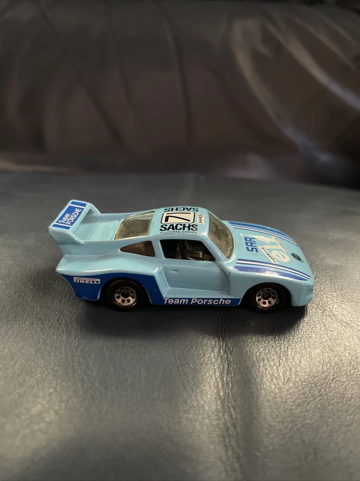 Винтажный спичечный коробок Porsche 935 гоночный светло-синий отдельный как новый 1983 кастинг РЕДКИЙ NO71 - Изображение 4 из 4