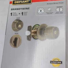 2 key Defiant Brandywine Pack Single Cylinder Deadbolt Antique Brass 32B88D1B ii