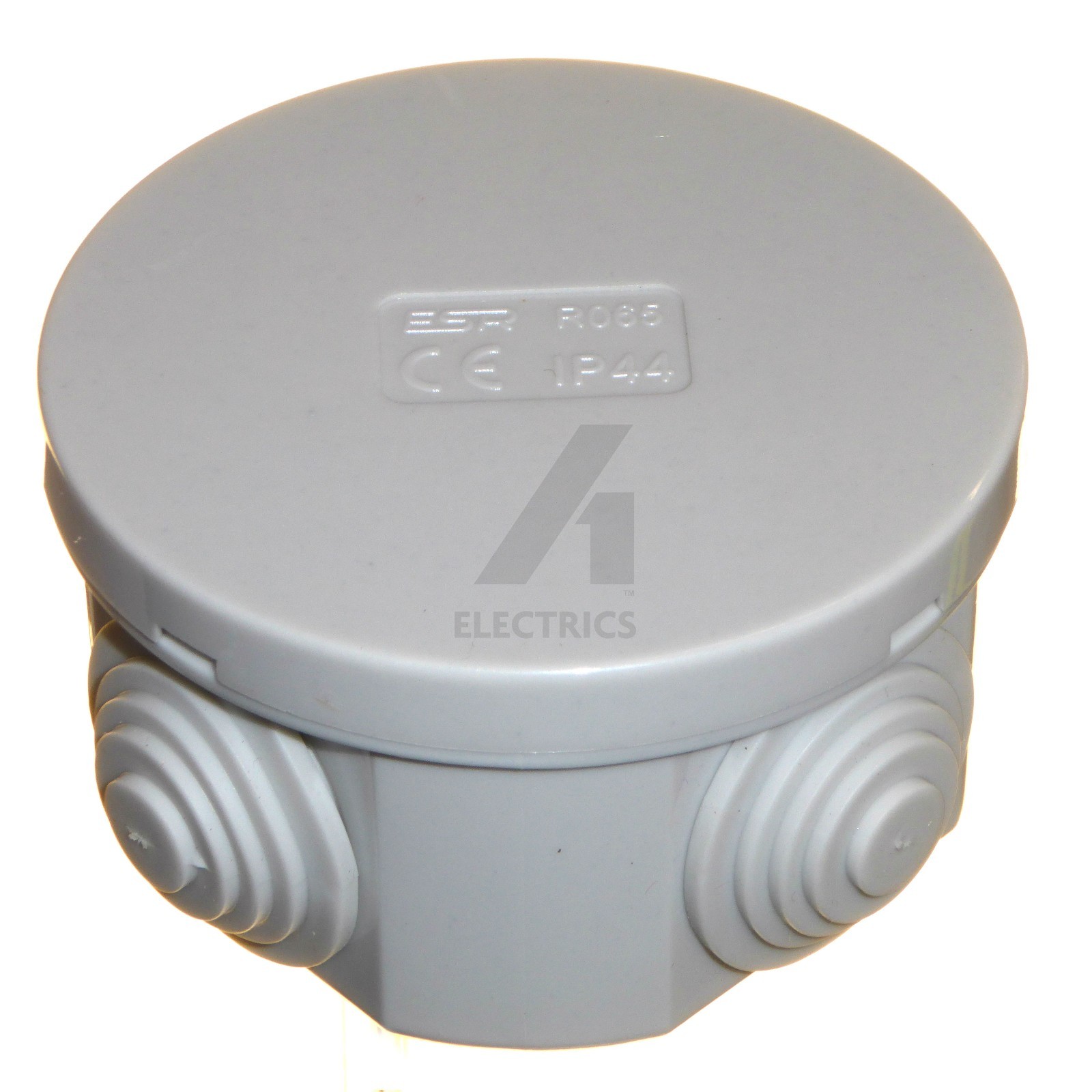 10 x Junction Box Round Weatherproof IP44 65 x 35mm Grommet Cable