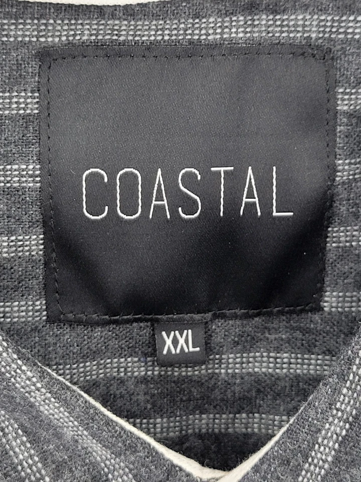 Coastal Shirt Mens XXL 2L Black Stripe Long Sleeve Button Up Outdoor Beach - Image 3 of 4