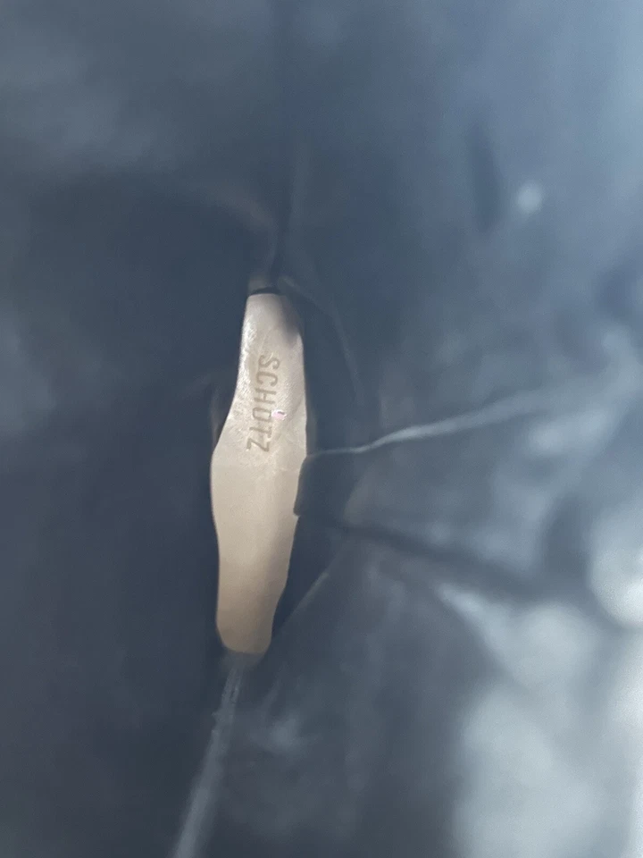 Schutz Juany зимние черные округлый носок середины икры зажим подошвы блок каблука ботильоны - Изображение 3 из 4