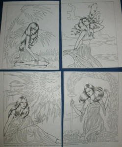 * ARTEX 6996 B EARTH WIND FIRE WATER LADY Picture to paint (tri chem