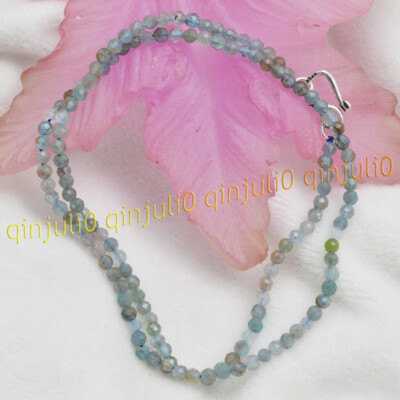 Lots 3mm Faceted Natural Multi-Color Mixed Gemstone Round Beads Necklaces 18''
