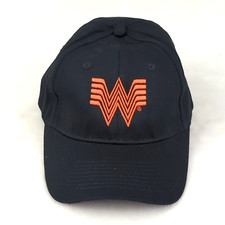 Whataburger Baseball Cap Embroidered Logo One Size Adjustable Black Orange NEW
