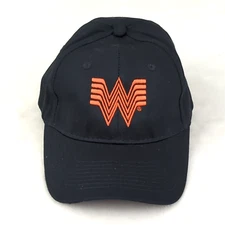 Whataburger Baseball Cap Embroidered Logo One Size Adjustable Black Orange NEW