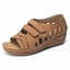 thumbnail 14 - Casual Non-Slip Large Size Lightweight Hollow slope sandals with fish mouth