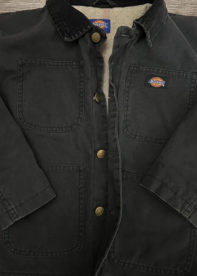 Chaqueta de Trabajo Dickies Detroit De Colección Rara Manta Forrada Negra Ropa de Trabajo Niños 7 Foto 4 de 4