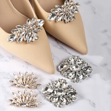 Diamante Shoes Buckles Crystal Bowknot Charms Jewelry Rhinestone Shoe Clips K
