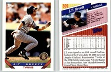 J.T. Bruett 1993 Topps Inaugural Rockies Stamped #309 Twins